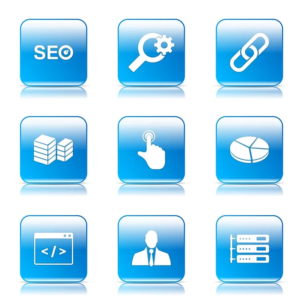 Seo Internet Zeichen Icon Set — Stockvektor