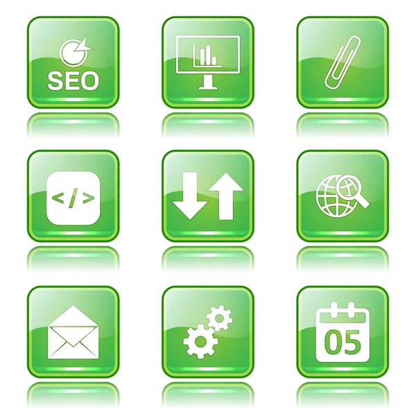 SEO Internet Sign Icon Set — Stock Vector