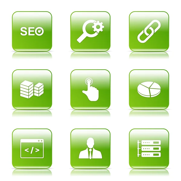 Juego de iconos de señal de Internet SEO — Vector de stock