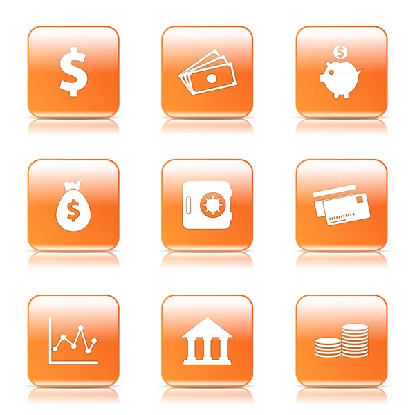 Financial Banking Icon Set — Stock Vector