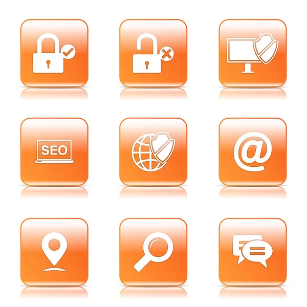 Seo Internet Zeichen Icon Set — Stockvektor