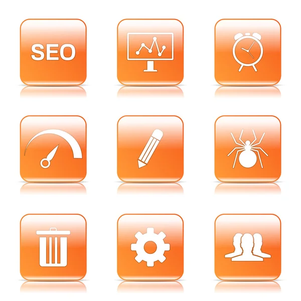 Seo Internet Zeichen Icon Set — Stockvektor