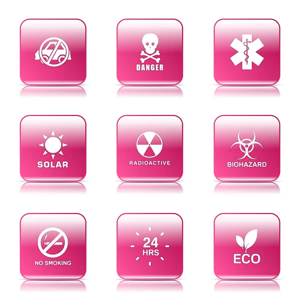 Warning Sign Icon Set — Stock Vector