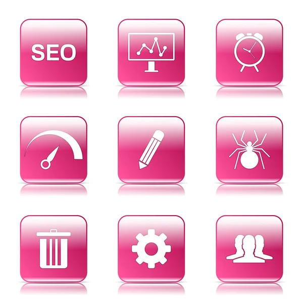 Seo Internet Zeichen Icon Set — Stockvektor