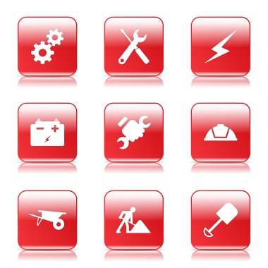 inşaat araçları simgesi seti