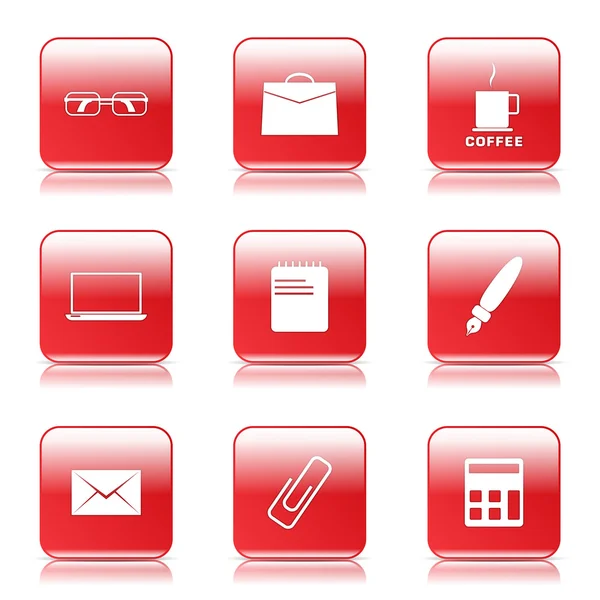 Office Work Icon Set — Stock Vector