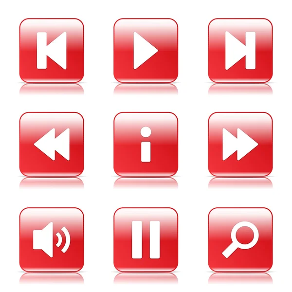 Conjunto de iconos del controlador multimedia — Vector de stock