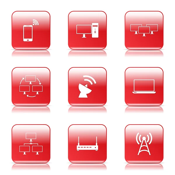 Ensemble d'icônes de communication télécom — Image vectorielle