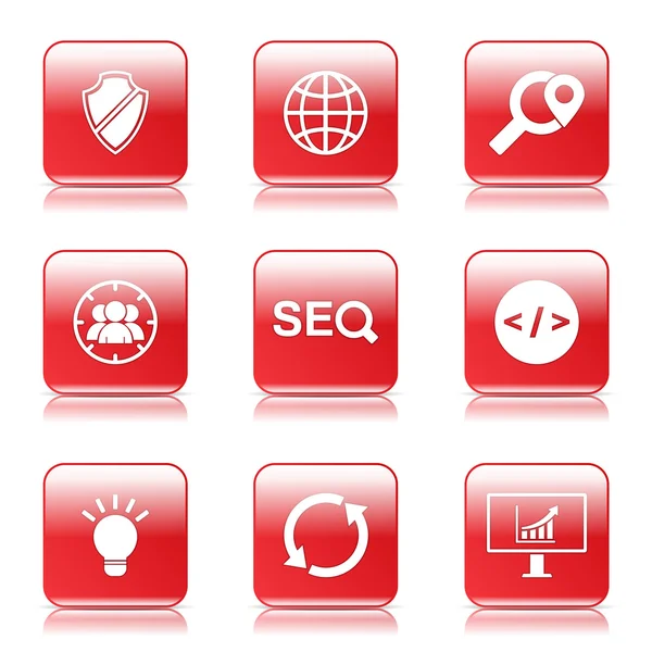 SEO internet işareti Icon set — Stok Vektör