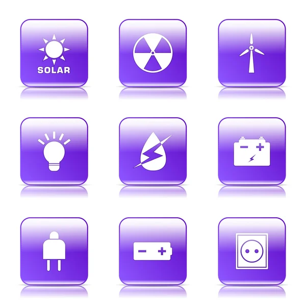 Energy Sign And Symbol Icon Set — Stock Vector