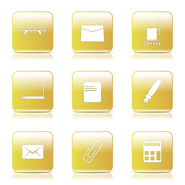 Office Work Icon Set — Stock Vector