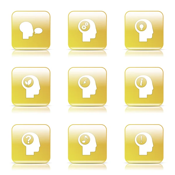 Pense Web Internet Icon Set —  Vetores de Stock