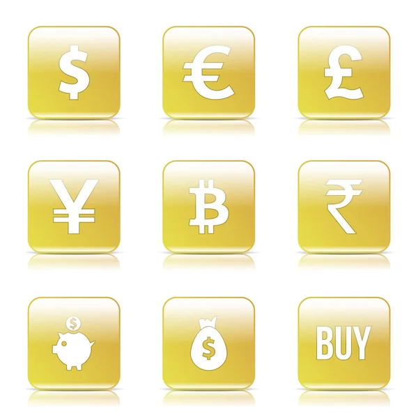 Conjunto de icono de signo de moneda — Vector de stock