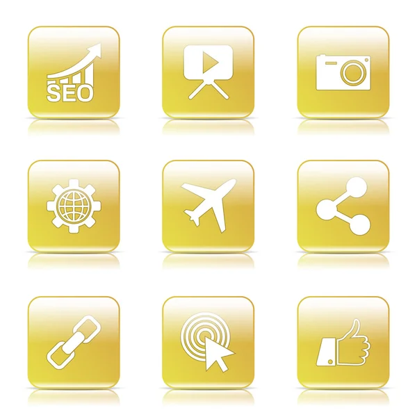 SEO Internet Sign Icon Set — Stock Vector