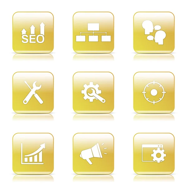 SEO Internet Sign Icon Set — Stock Vector