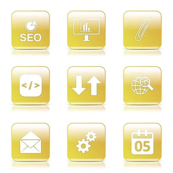 Seo Internet Zeichen Icon Set — Stockvektor