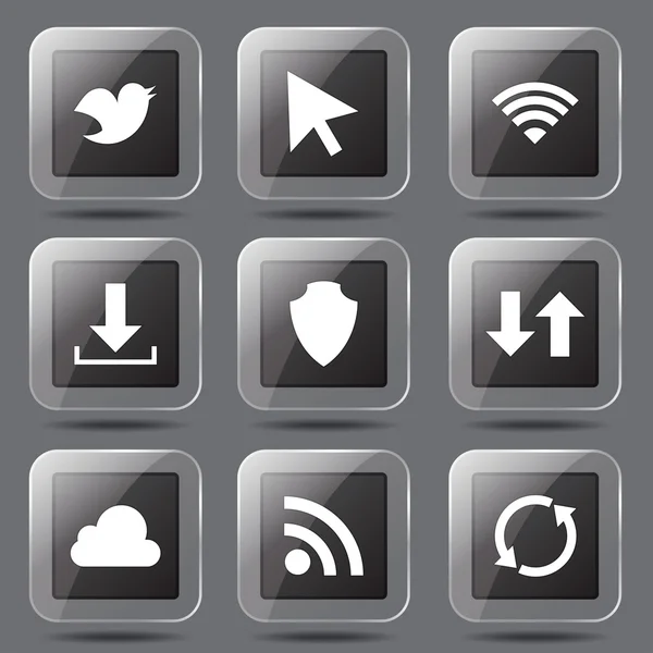 Web internet Sosyal Icon set — Stok Vektör
