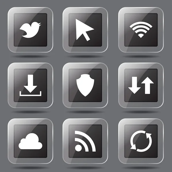 Nettside om sosiale Icon Set – stockvektor