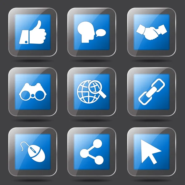 Set di icone Internet sociale — Vettoriale Stock