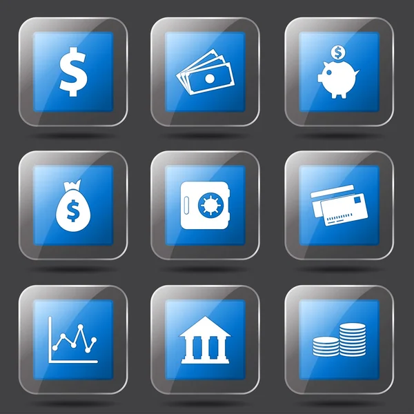 Conjunto de iconos de banca financiera — Archivo Imágenes Vectoriales