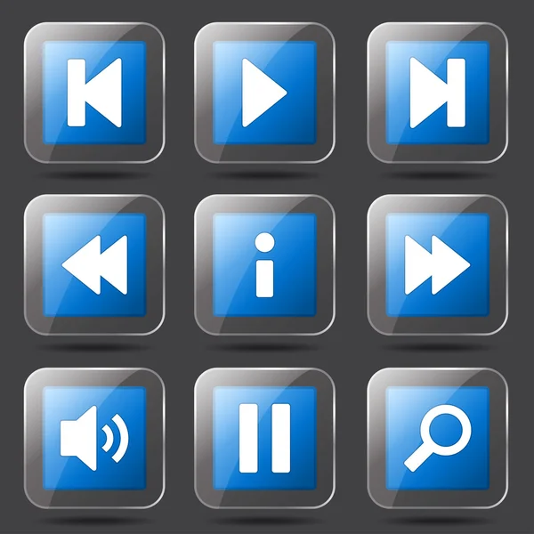 Multimedia Controller Icon Set — Stockvektor