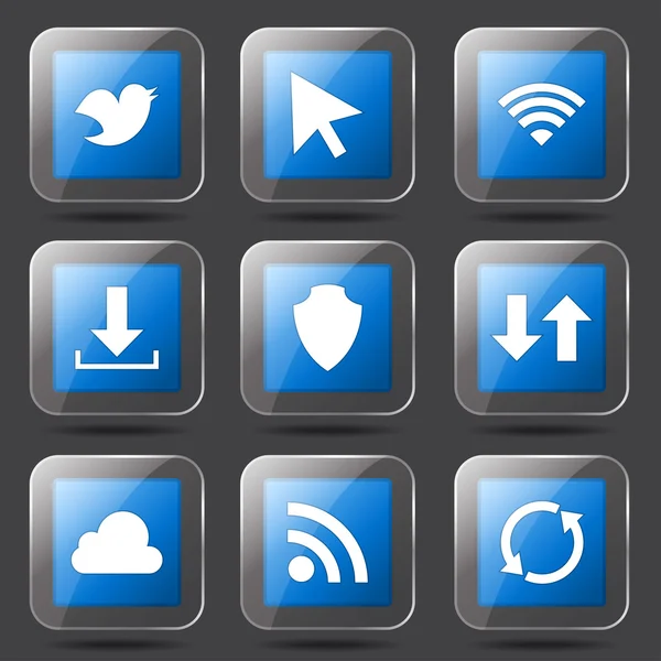 Web internet sociaal icon set — Stockvector