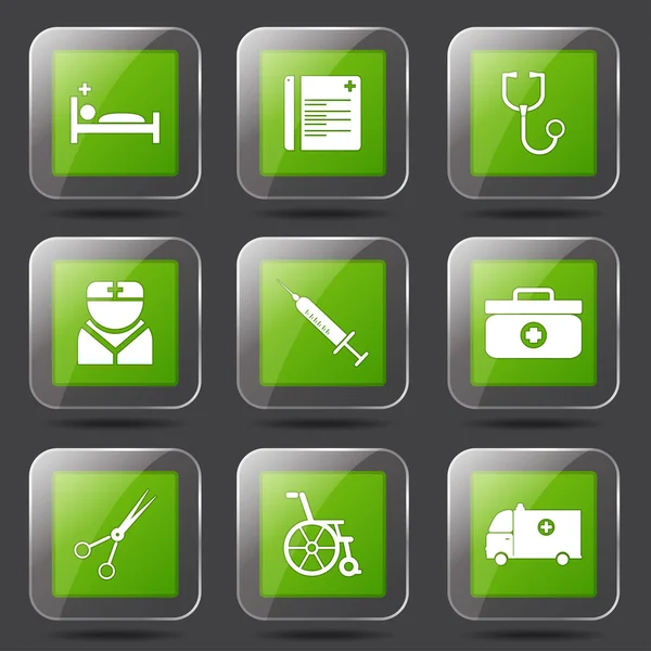Ensemble d'icônes de santé hospitalière — Image vectorielle