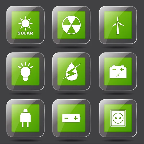 Sinal de energia e conjunto de ícones de símbolo —  Vetores de Stock