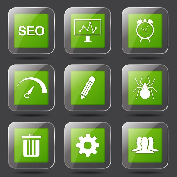 Seo Internet Zeichen Icon Set — Stockvektor