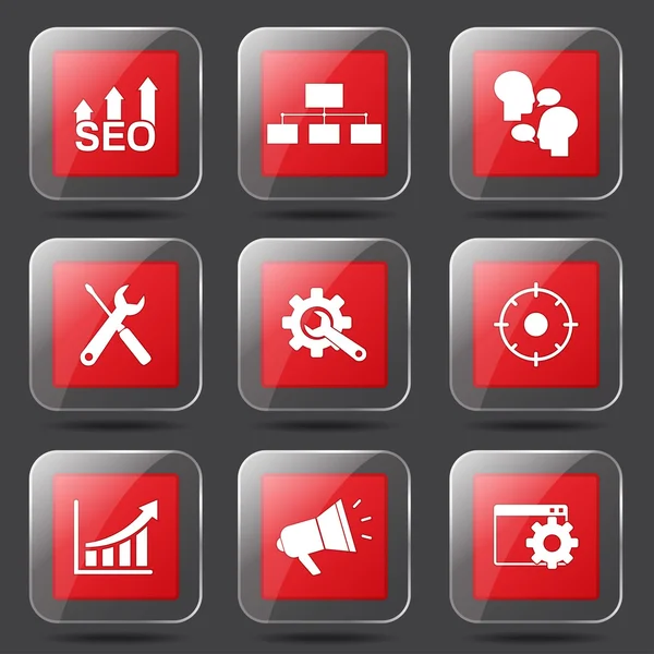 Seo Internet Zeichen Icon Set — Stockvektor