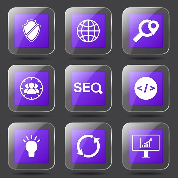 SEO internet işareti Icon set — Stok Vektör