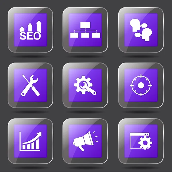 SEO internet işareti Icon set — Stok Vektör