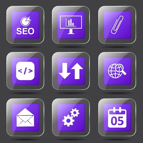 Seo Internet Zeichen Icon Set — Stockvektor