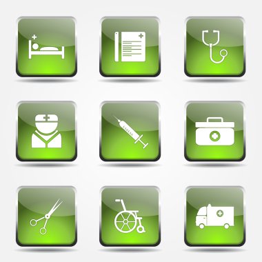 hastane sağlık simge seti