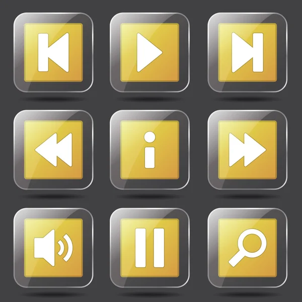 Multimedia Controller Icon Set — Stockvektor