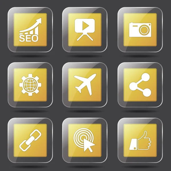 SEO Internet Sign Icon Set — Stock Vector