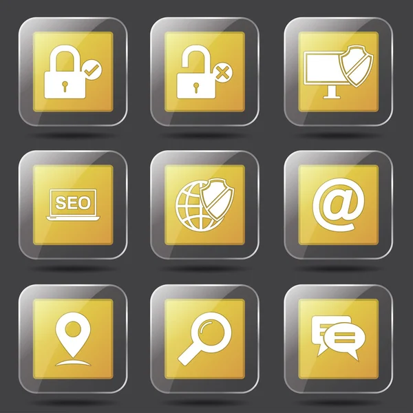 SEO Internett Sign Icon Set – stockvektor