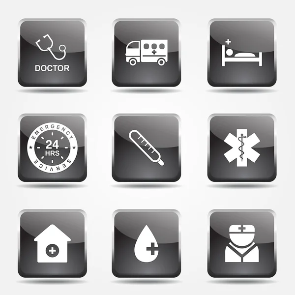 Szpital zdrowie zestaw ikon — Wektor stockowy