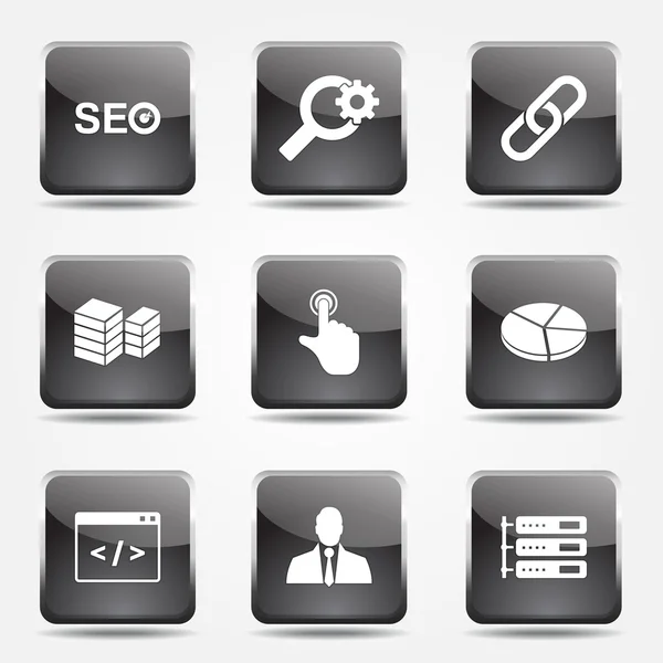 Seo Internet Zeichen Icon Set — Stockvektor