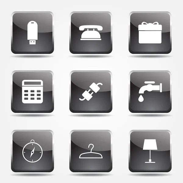 Casa Equipos Icono Conjunto — Vector de stock