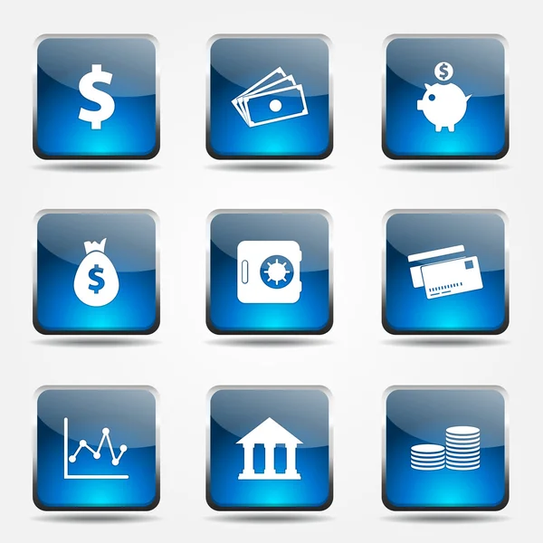 Financiële bancaire pictogrammenset — Stockvector