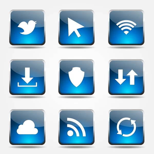 Web internet Sosyal Icon set — Stok Vektör