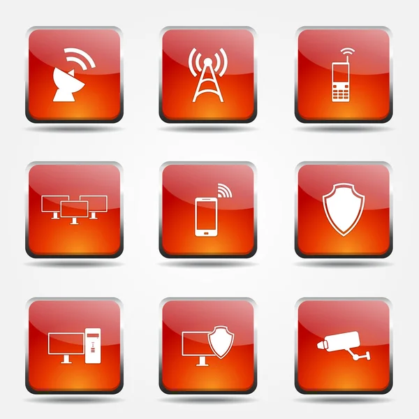 Telekom iletişim Icon set — Stok Vektör