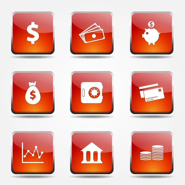 Financial Banking Icon Set — Stock Vector