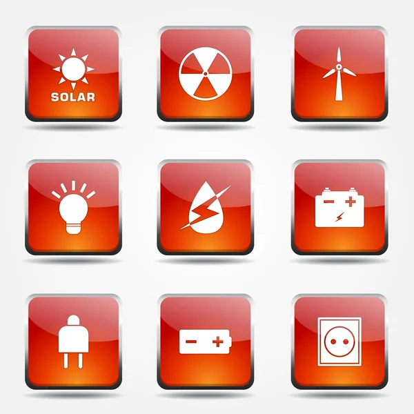 Energie teken en symbool pictogrammenset — Stockvector