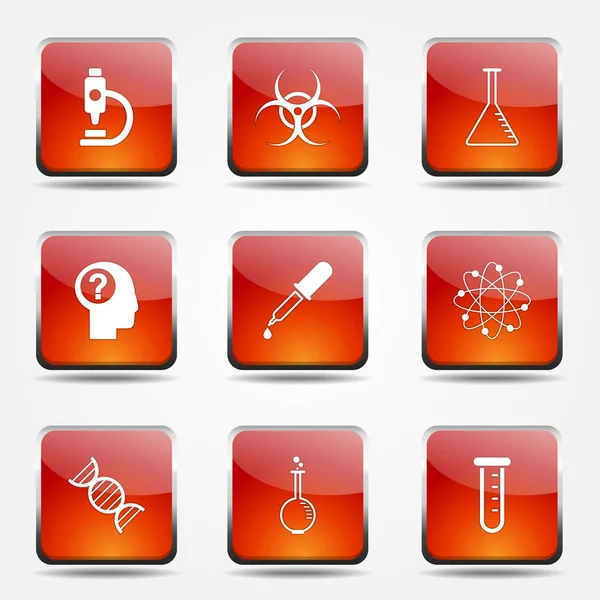 Wetenschap instrumenten pictogrammenset — Stockvector