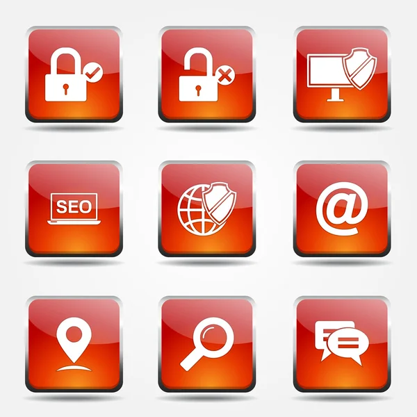 SEO Internet Sign Icon Set — Stock Vector