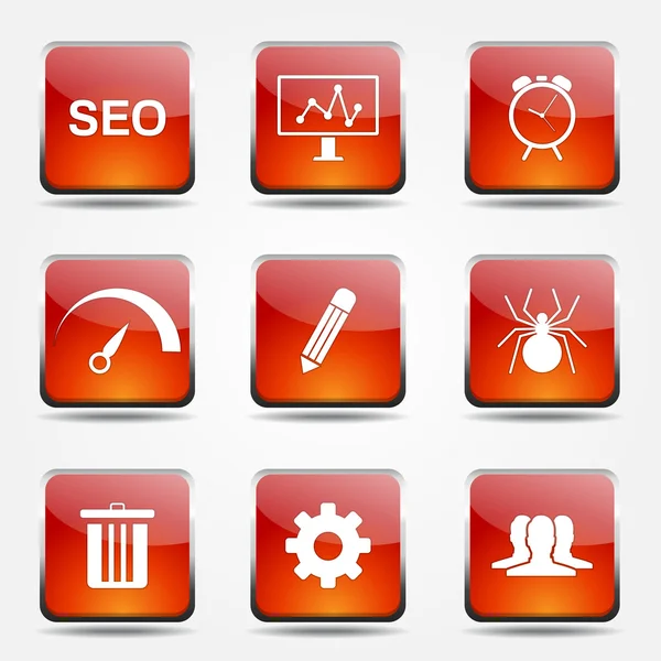 Seo Internet Zeichen Icon Set — Stockvektor