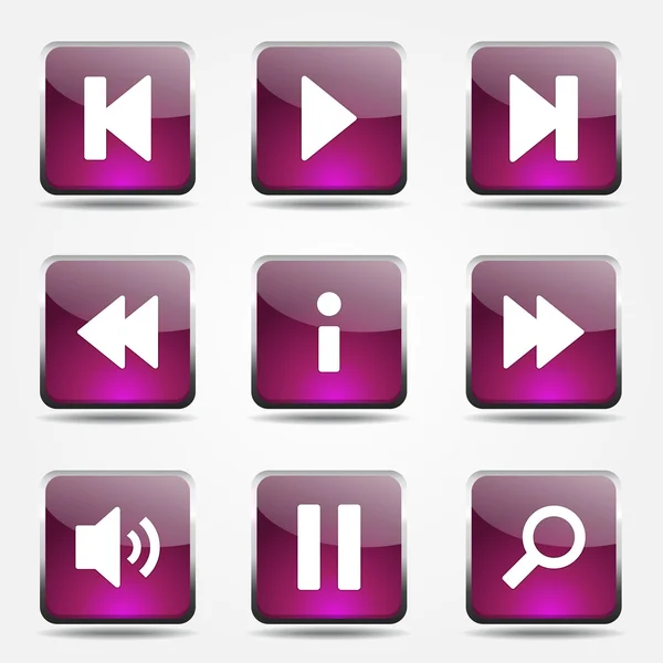 Ensemble d'icônes de contrôleur multimédia — Image vectorielle
