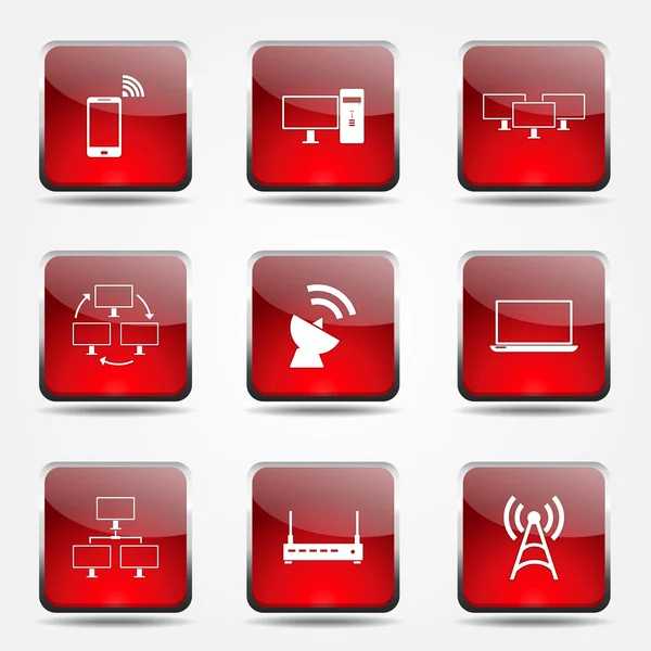 Telecom Communication Icon Set — Stock Vector